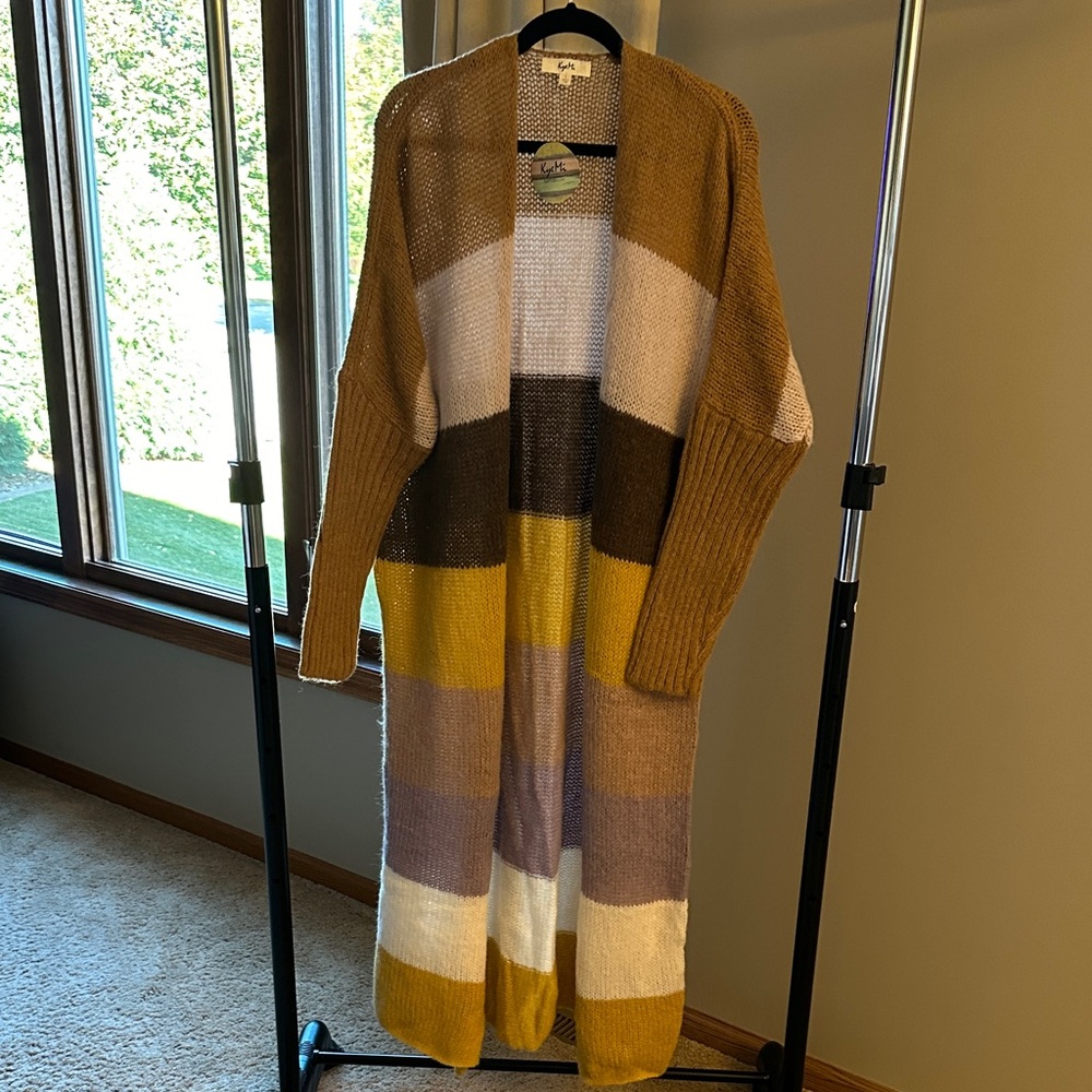 Striped Long Cardigan Sweater